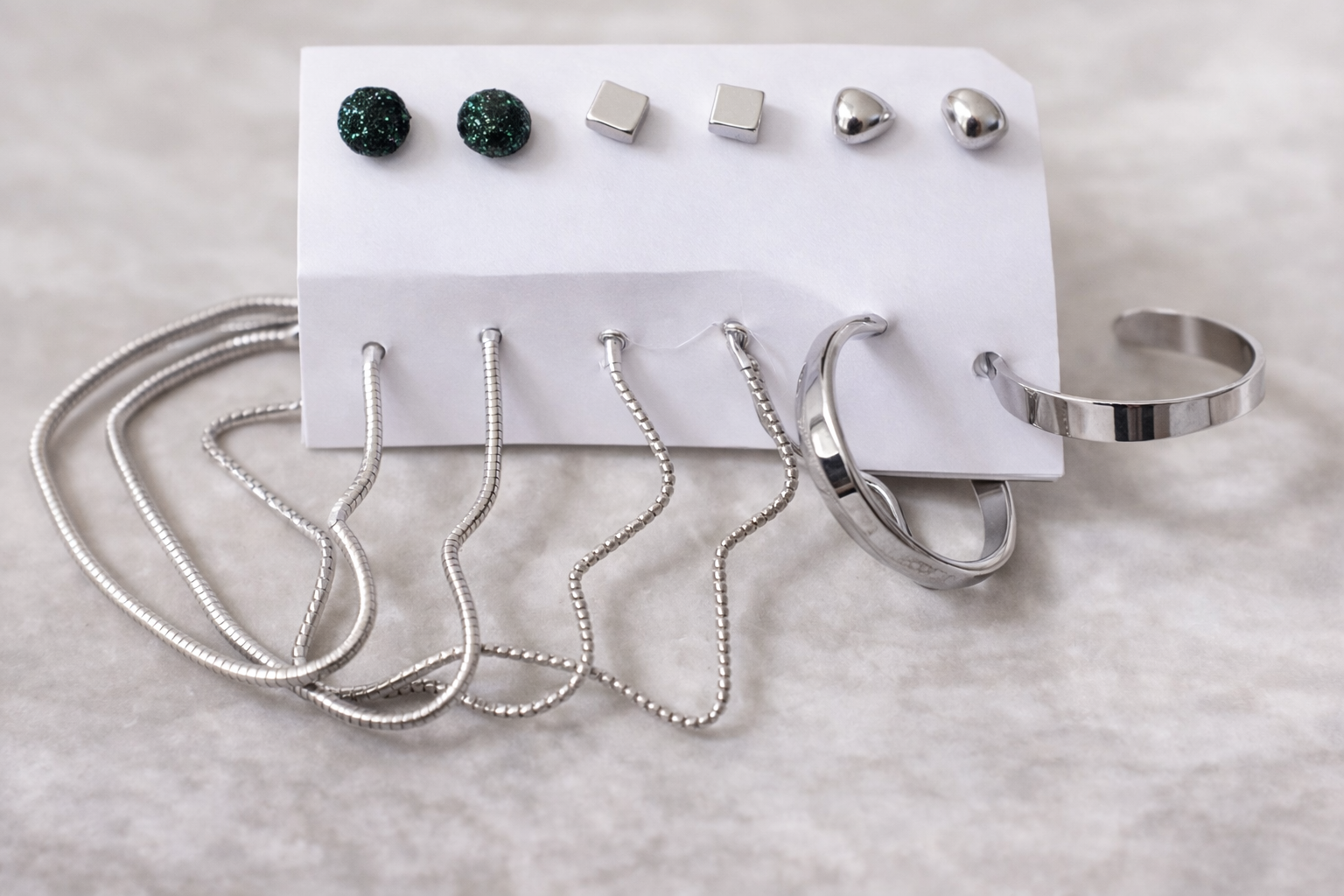 Chain Hoop Set jewellery set - chain-style hoops with studs by PinkbyPC