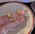 Tulip Crystal Stud earrings - tulip design with stones by PinkbyPC