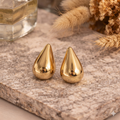 Gold Teardrop Stud earrings - bold teardrop stud design by PinkbyPC