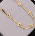 Floral statement gold daisy chain necklace for women by PinkbyPC