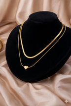 Layered Heart necklace - stylish double-layer heart necklace by PinkbyPC