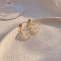 Floral Pearl Drop earrings - flower with pearl drop by PinkbyPC