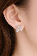 Bow Heart Drop earrings - bow with crystal heart drop by PinkbyPC