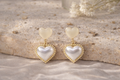 Heart Drop Luxe earrings - heart drop with crystal edge by PinkbyPC