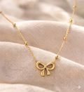 Petite Bow Necklace necklace - dainty bow pendant style by PinkbyPC