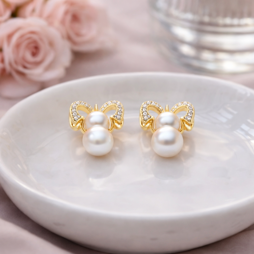 Pink by PC – Heart Pearl Stud - view 2