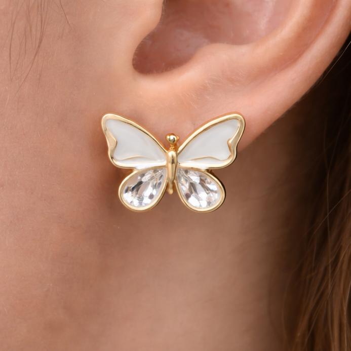 Pink by PC – Butterfly Crystal Stud - view 2