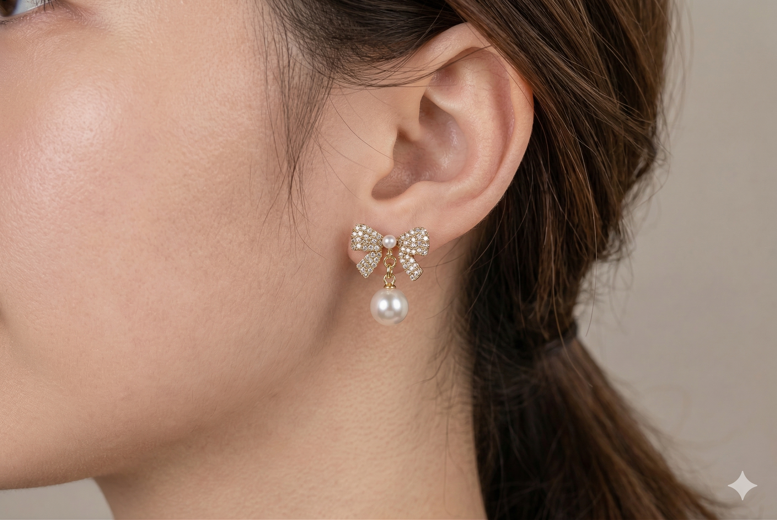 Pink by PC – Pearl Bow Drops - view 3
