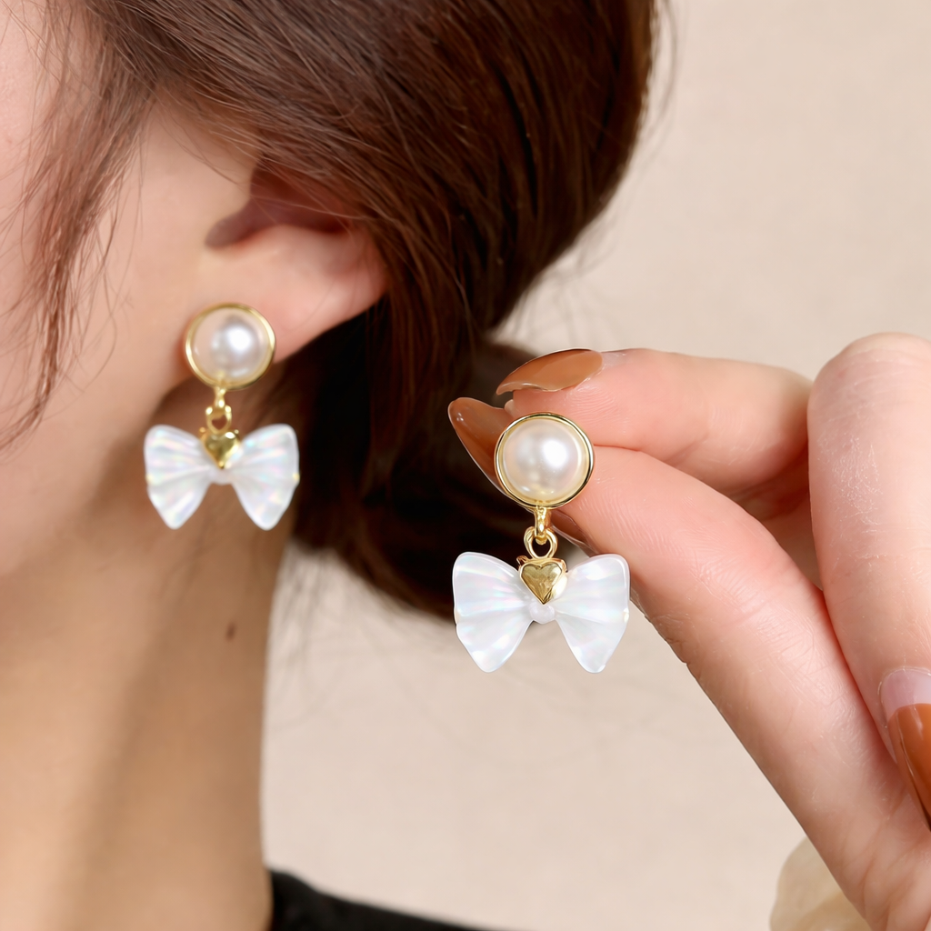 Pink by PC – Pearl Bow Stud - view 2