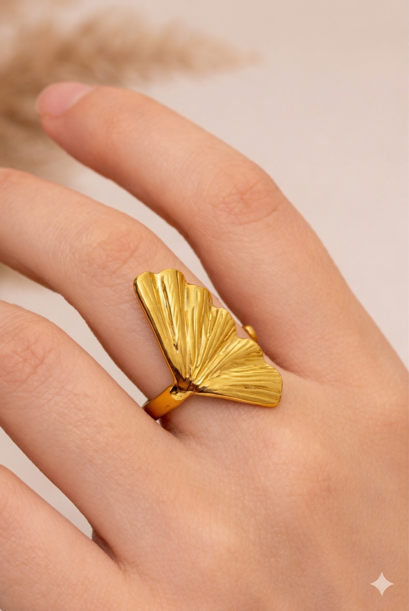 Pink by PC Gingko Ring - view 2