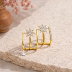 Crystal Hoop Drop earrings - hoop with crystal drop by PinkbyPC