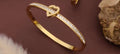 Heart Line bracelet - crystal track heart bangle by PinkbyPC