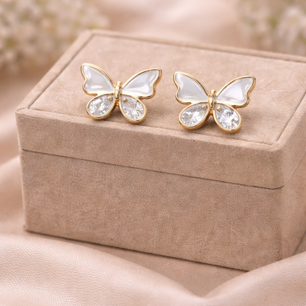 Pink by PC – Butterfly Crystal Stud - view 3