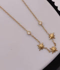 Minimal star charm drop necklace in gold by PinkbyPC