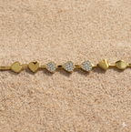 Eternal Heart bracelet - gold bangle with heart accent by PinkbyPC