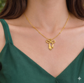 Minimal Bow Chain necklace - simple bow charm chain by PinkbyPC