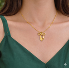 Minimal Bow Chain necklace - simple bow charm chain by PinkbyPC
