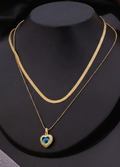 Gold heart pendant necklace with evil eye charm by PinkbyPC