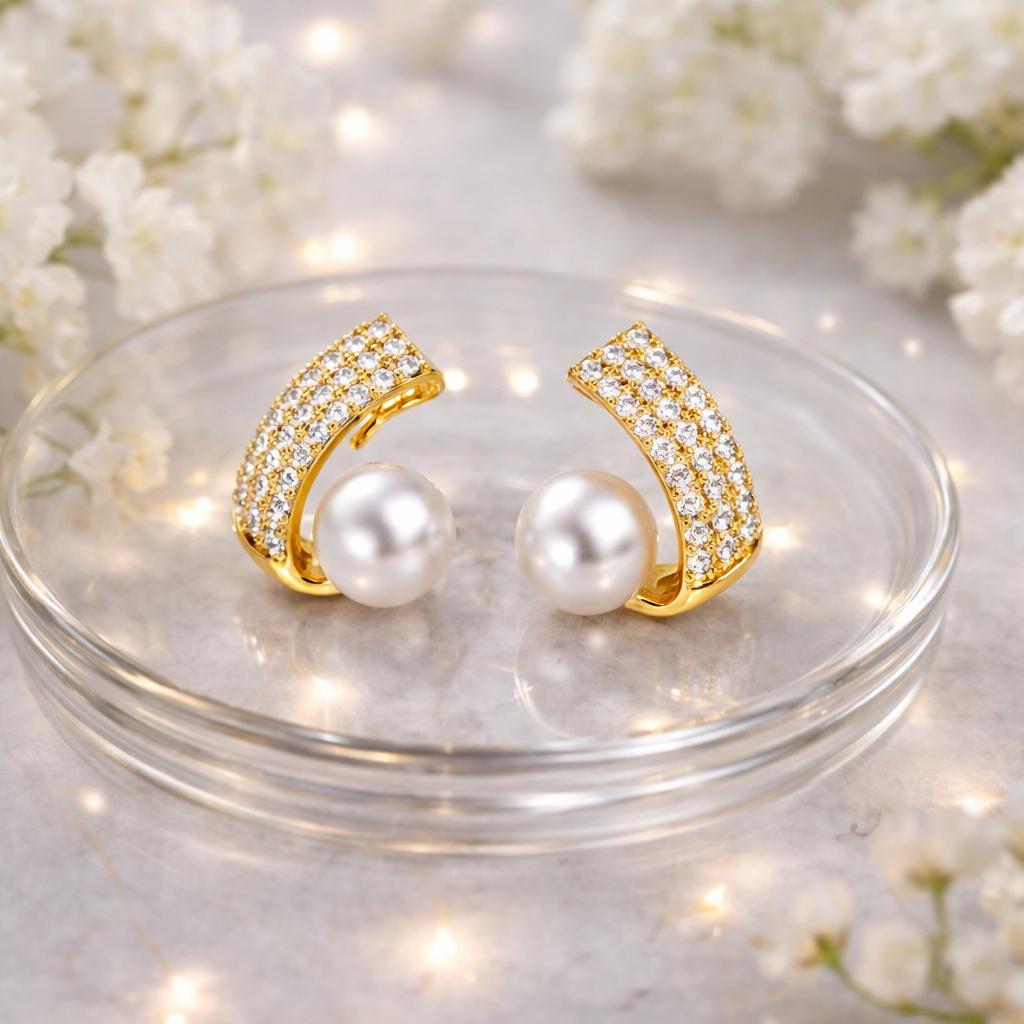 Pink by PC – Pearl Curve Stud - view 2