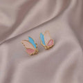 Pastel Butterfly Stud earrings - soft color butterfly design by PinkbyPC