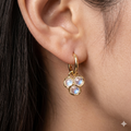 Pearl Cluster Drops earrings - cluster pearl drop earrings by PinkbyPC
