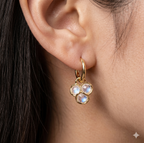 Pearl Cluster Drops earrings - cluster pearl drop earrings by PinkbyPC